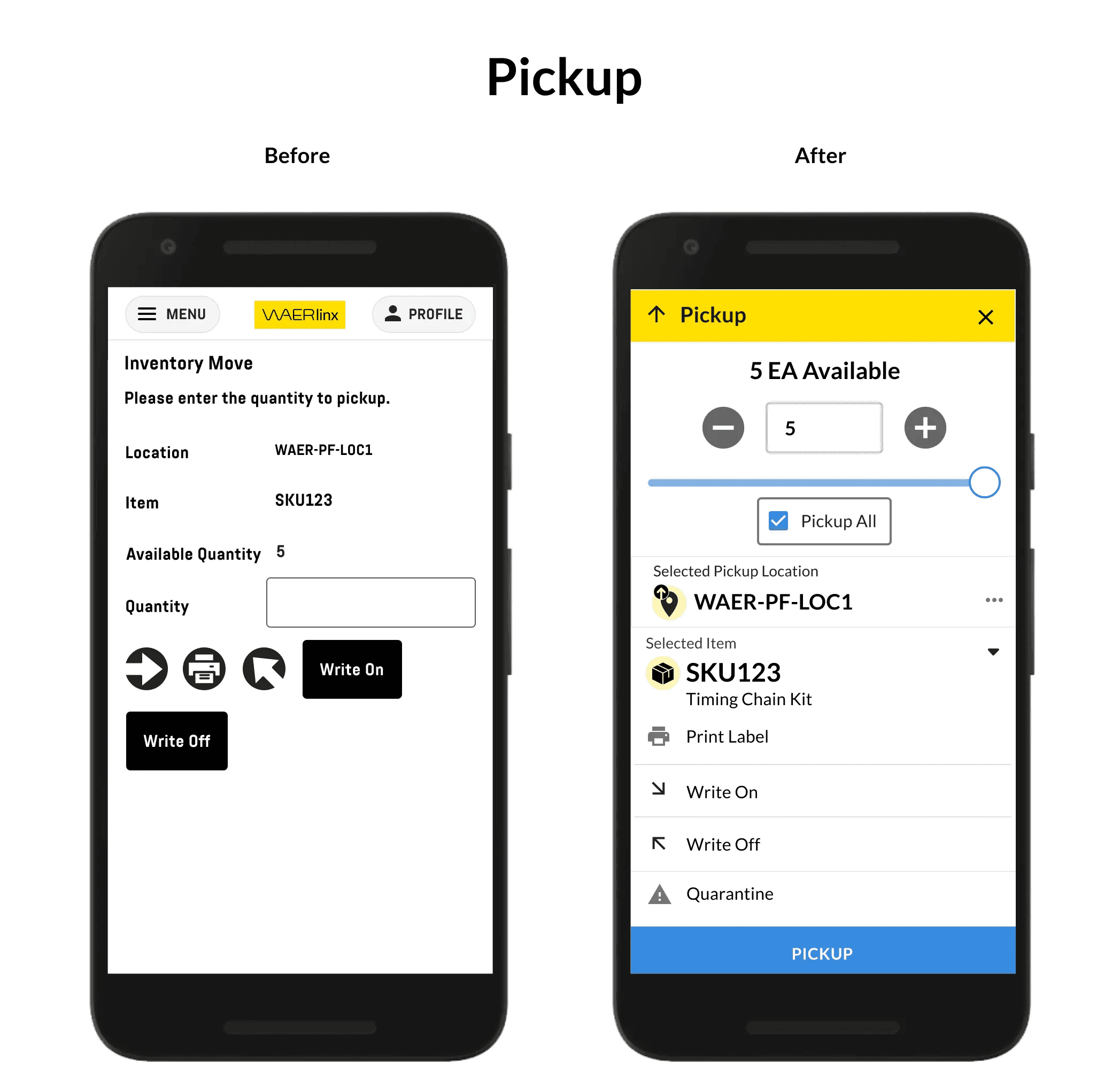 Picture of Inventory Move UI before and after